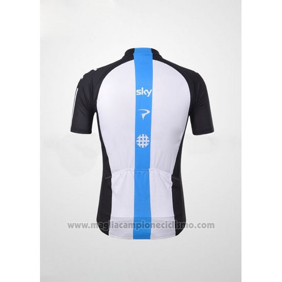 2012 Abbigliamento Ciclismo Sky Nero e Celeste Manica Corta e Salopette